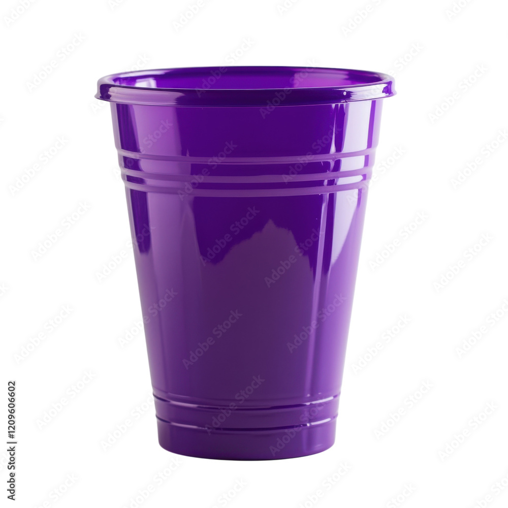 PurplePlasticPartyCupWhiteBackground on transparent background. PurplePlasticPartyCupWhiteBackground on transparent background.