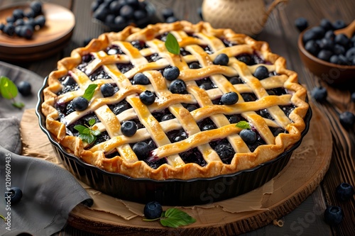 Wallpaper Mural Homemade Goodness A Rustic Pie Showcasing Perfect Lattice Crust Background Torontodigital.ca