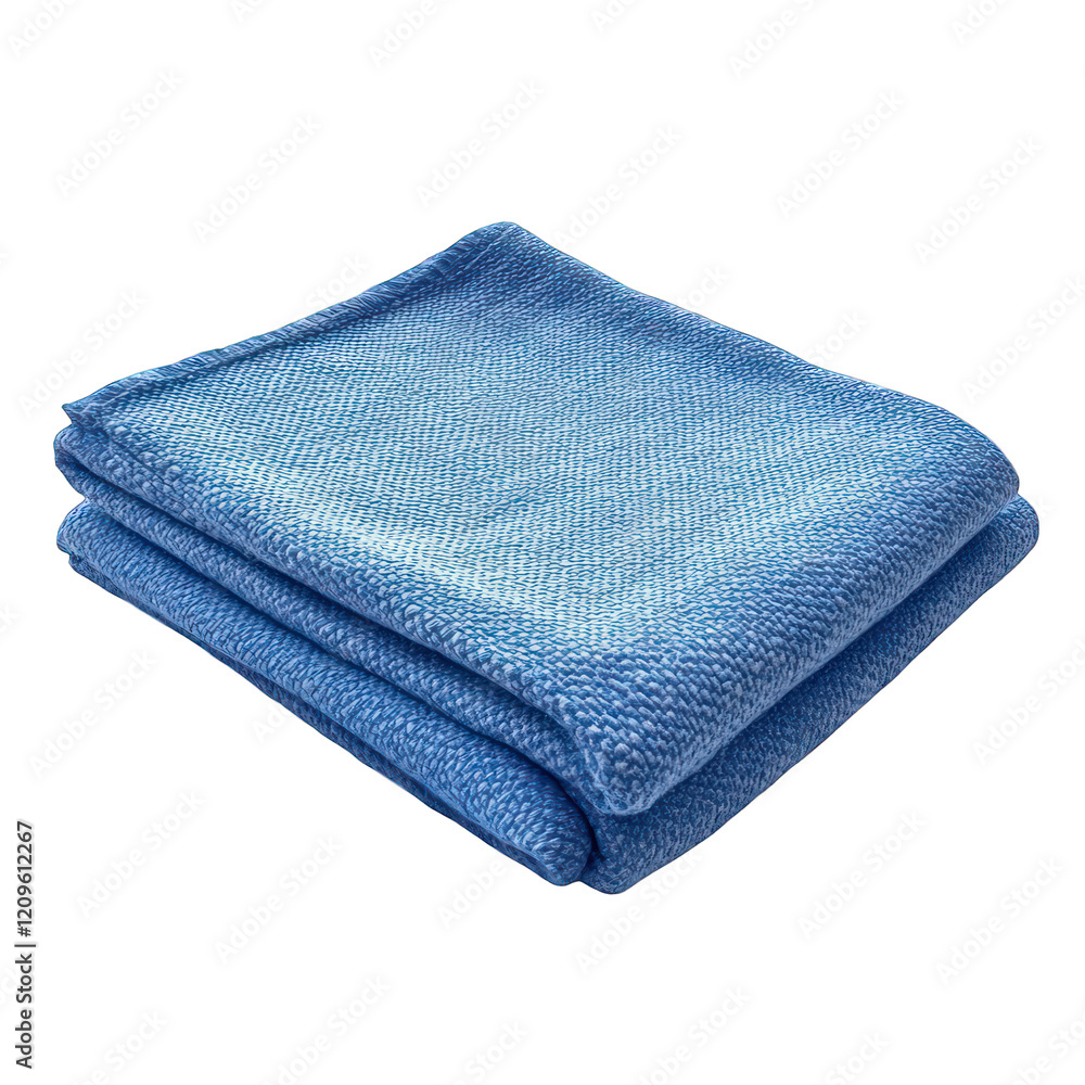 Folded Blue huck surgical towel isolated on transparent background Folded Blue huck surgical towel isolated on transparent background