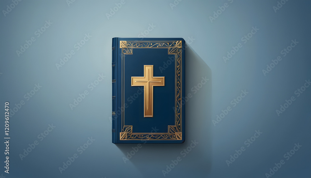 Fototapeta premium Bible with golden cross for Easter worship