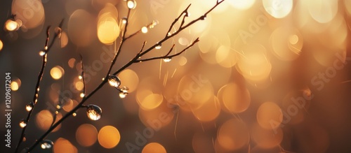 Wallpaper Mural Dew-kissed branch with bokeh background. Torontodigital.ca