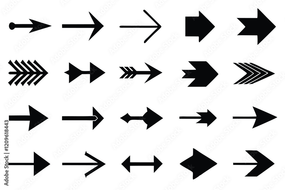Set arrow icon. Collection different arrows sign Set arrow icon. Collection different arrows sign
