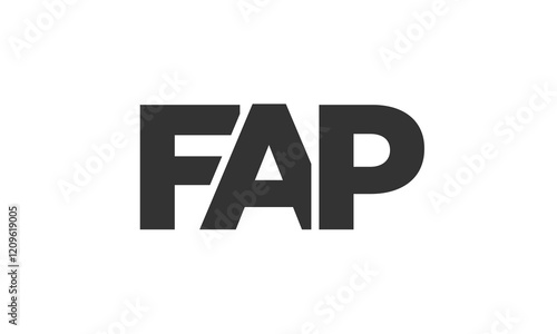 FAP logo design template with strong and modern bold text. Initial based vector logotype featuring simple and minimal typography. Trendy company identity. photo