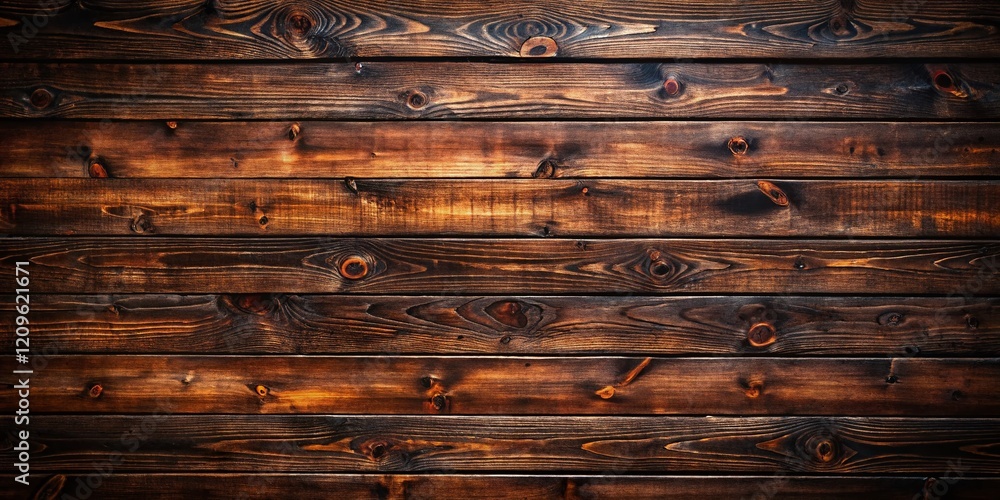 Naklejka premium Dark Brown Wooden Plank Wall Texture: Urban Exploration Photography Background
