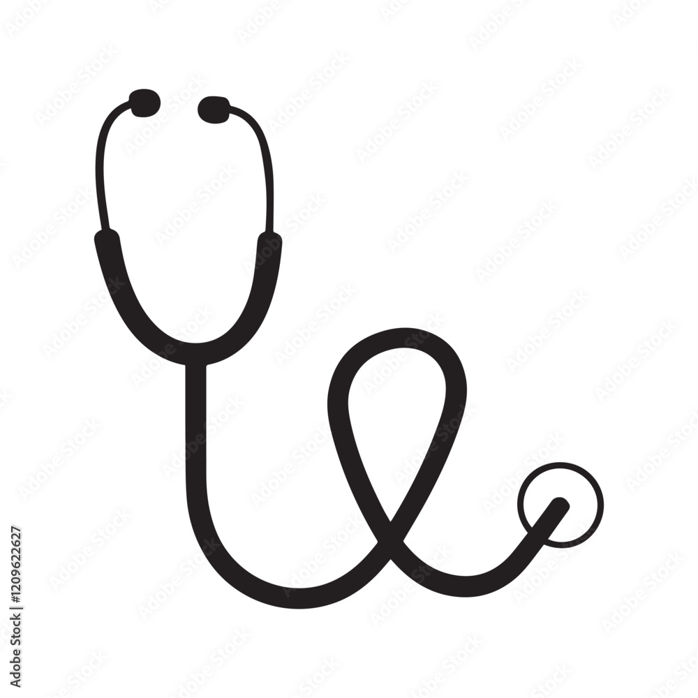 Stethoscope small icon silhouette vector illustration Stethoscope small icon silhouette vector illustration
