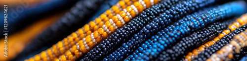 Close-up of Multicolored Beaded Cords photo