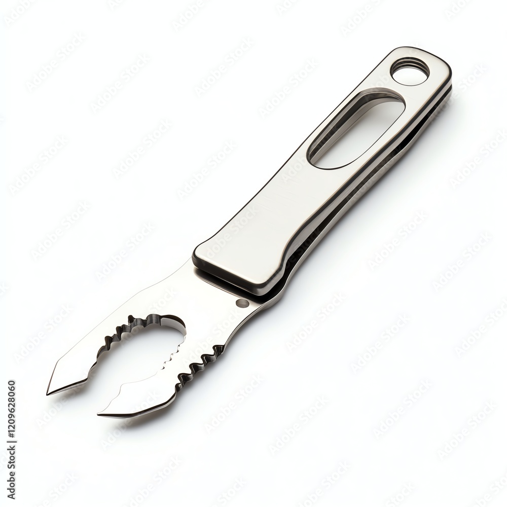 Metal multifunctional tool on a white isolated background. Metal multifunctional tool on a white isolated background.