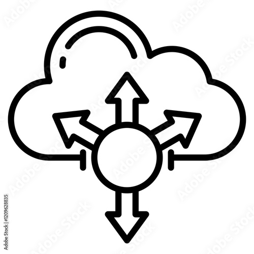 cloud elasticity single icon