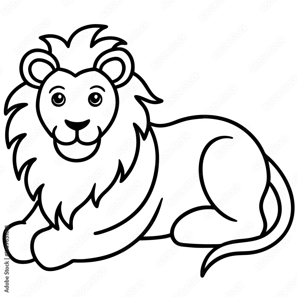 Fototapeta premium cartoon lion cartoon