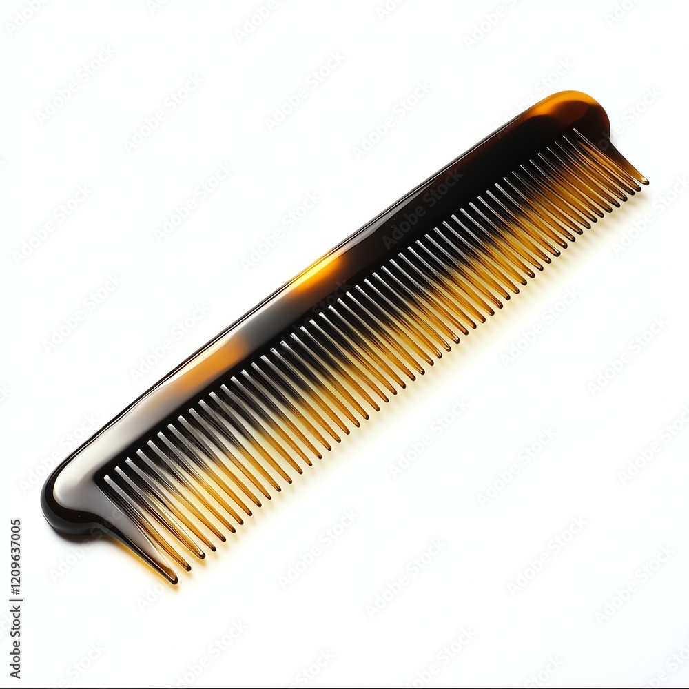 Elegant hair comb, smooth texture, shiny surface, isolated on a white background. Elegant hair comb, smooth texture, shiny surface, isolated on a white background.
