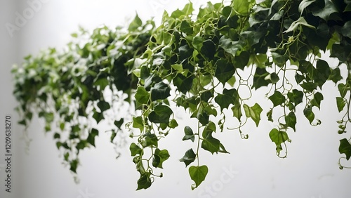 Green Ivy Vines Cascading Down a Wall in a Bright Indoor Space During Daytime