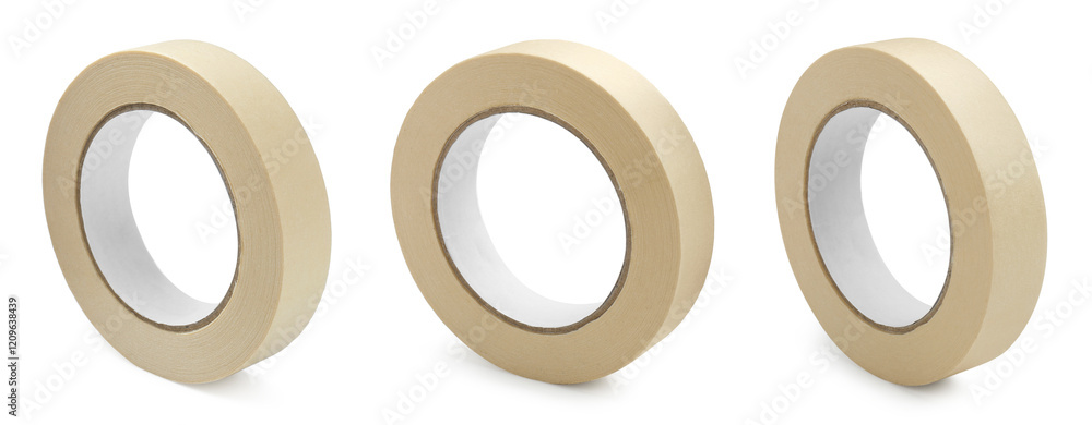 Adhesive tape, set. Rolls isolated on white Adhesive tape, set. Rolls isolated on white