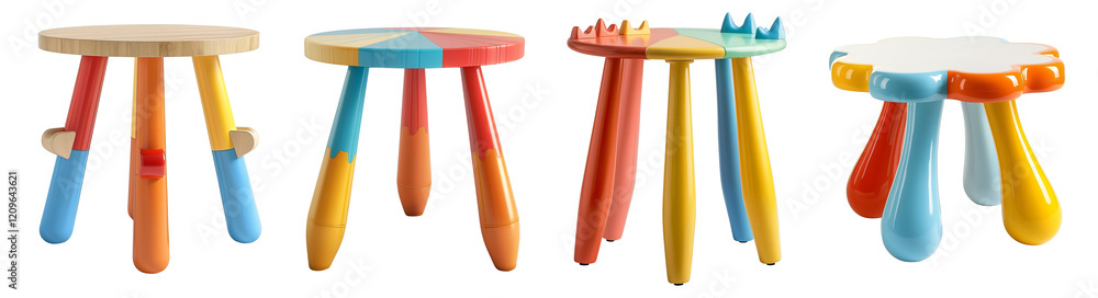 Colorful kids table with animal-shaped legs Colorful kids table with animal-shaped legs