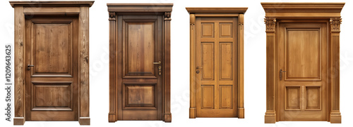 Classic wooden door with a rectangular panel design