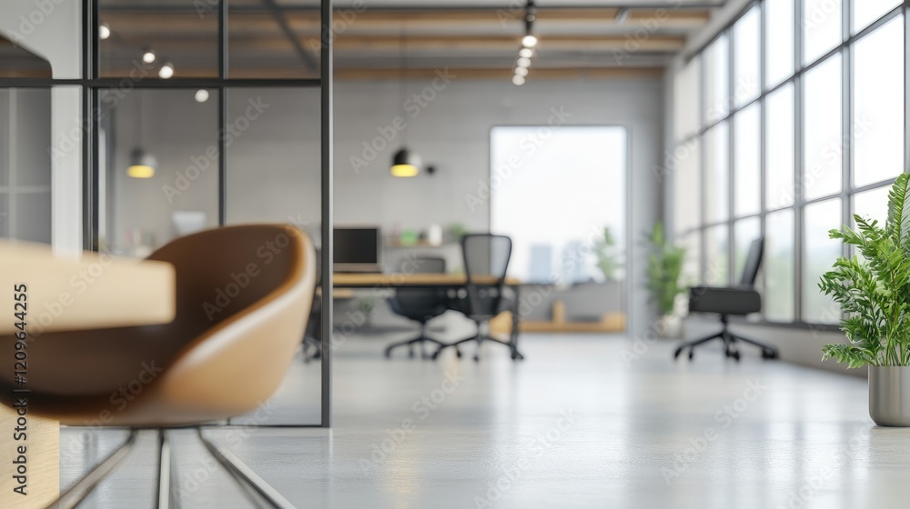 Beautiful blurred background of a light modern office interior Beautiful blurred background of a light modern office interior