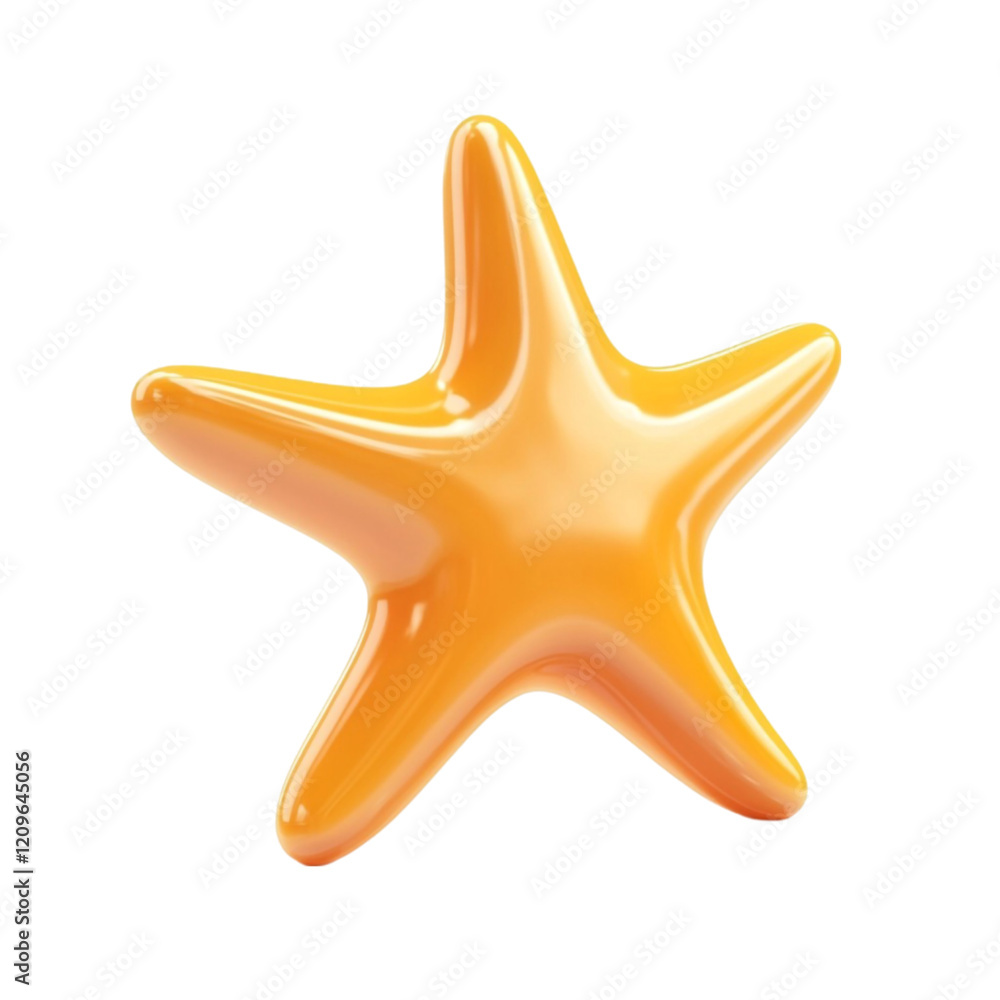 Orange Starfish Summer Icon Design Graphic Art,