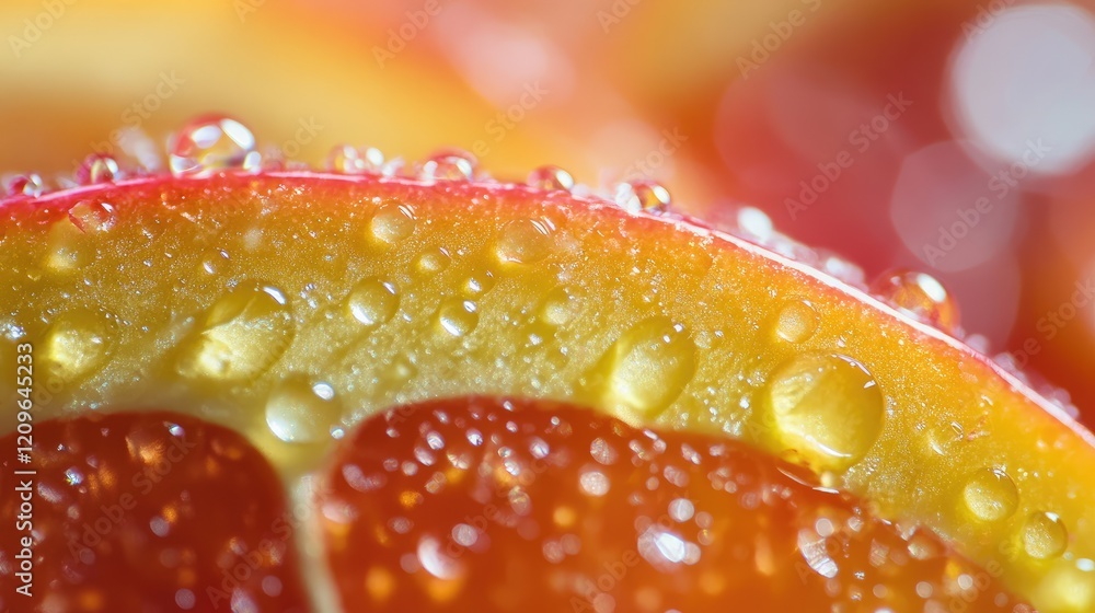 Freshly sliced apple with droplets showcasing vibrant colors and shallow depth of field for a refreshing fruit concept. Freshly sliced apple with droplets showcasing vibrant colors and shallow depth of field for a refreshing fruit concept.