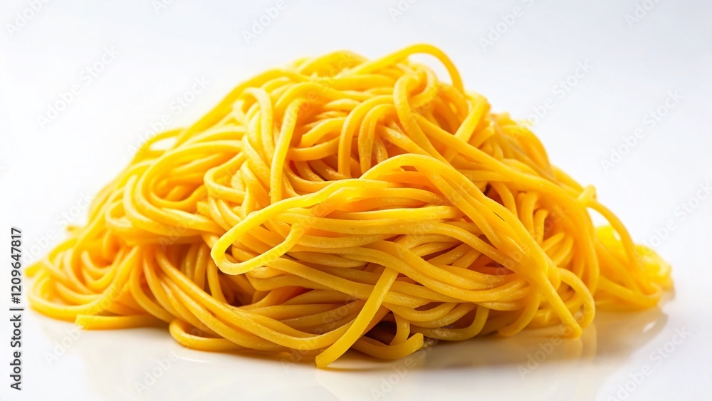 Delicious Yellow Noodles on White Background - Asian Cuisine Food Photography Delicious Yellow Noodles on White Background - Asian Cuisine Food Photography