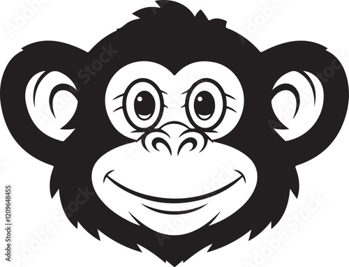 An illustration of a chimpanzee mascot logo