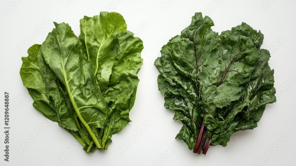 Freshly harvested beet greens and Swiss chard on a white textured background showcasing vibrant colors of nutritious leafy vegetables. Freshly harvested beet greens and Swiss chard on a white textured background showcasing vibrant colors of nutritious leafy vegetables.