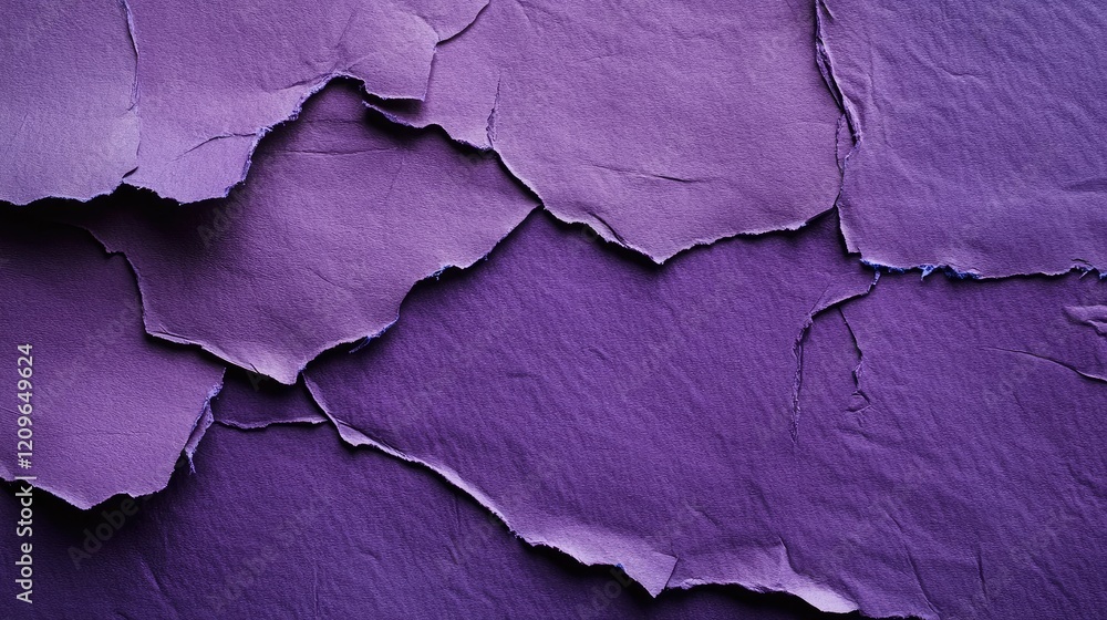 Textured eggplant purple background with layered torn paper for creative design and artistic applications Textured eggplant purple background with layered torn paper for creative design and artistic applications