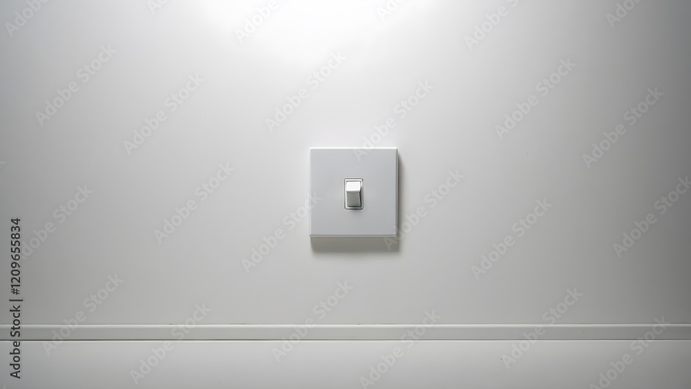 Modern Light Switch on a Simple White Wall Creating a Minimalist Atmosphere in a Contemporary Space Modern Light Switch on a Simple White Wall Creating a Minimalist Atmosphere in a Contemporary Space