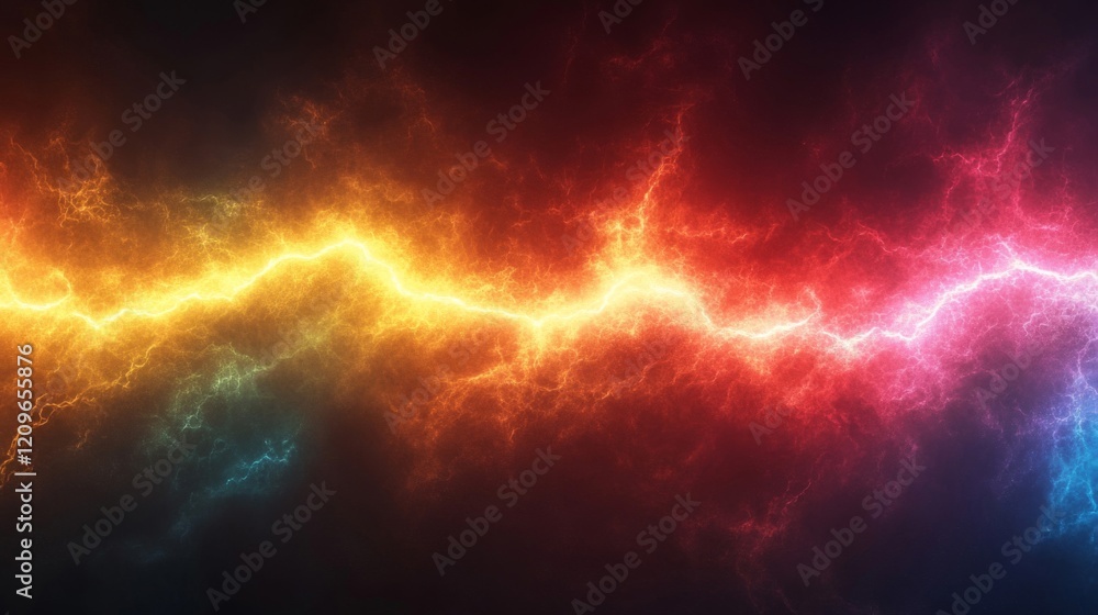 Obraz premium Abstract Colorful Lightning Energy Background
