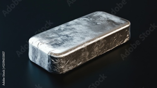 Silver Bullion Bar 1000 Grams High Purity Silver on Dark Background Ideal for Investment and Financial Imagery photo