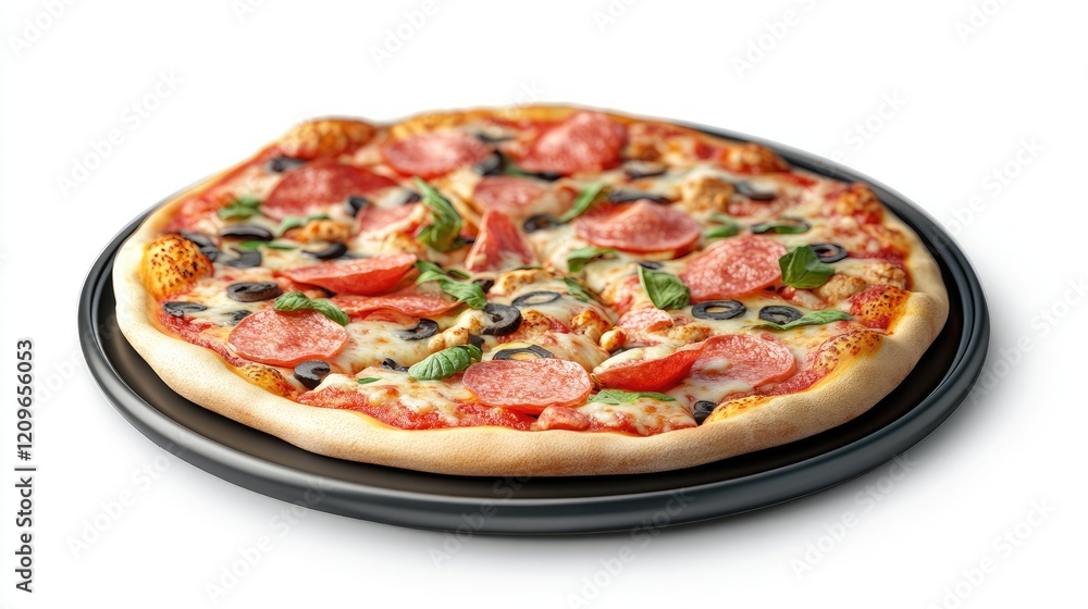 Delicious pizza displayed on a smartphone screen representing online delivery and ordering convenience in a modern food concept