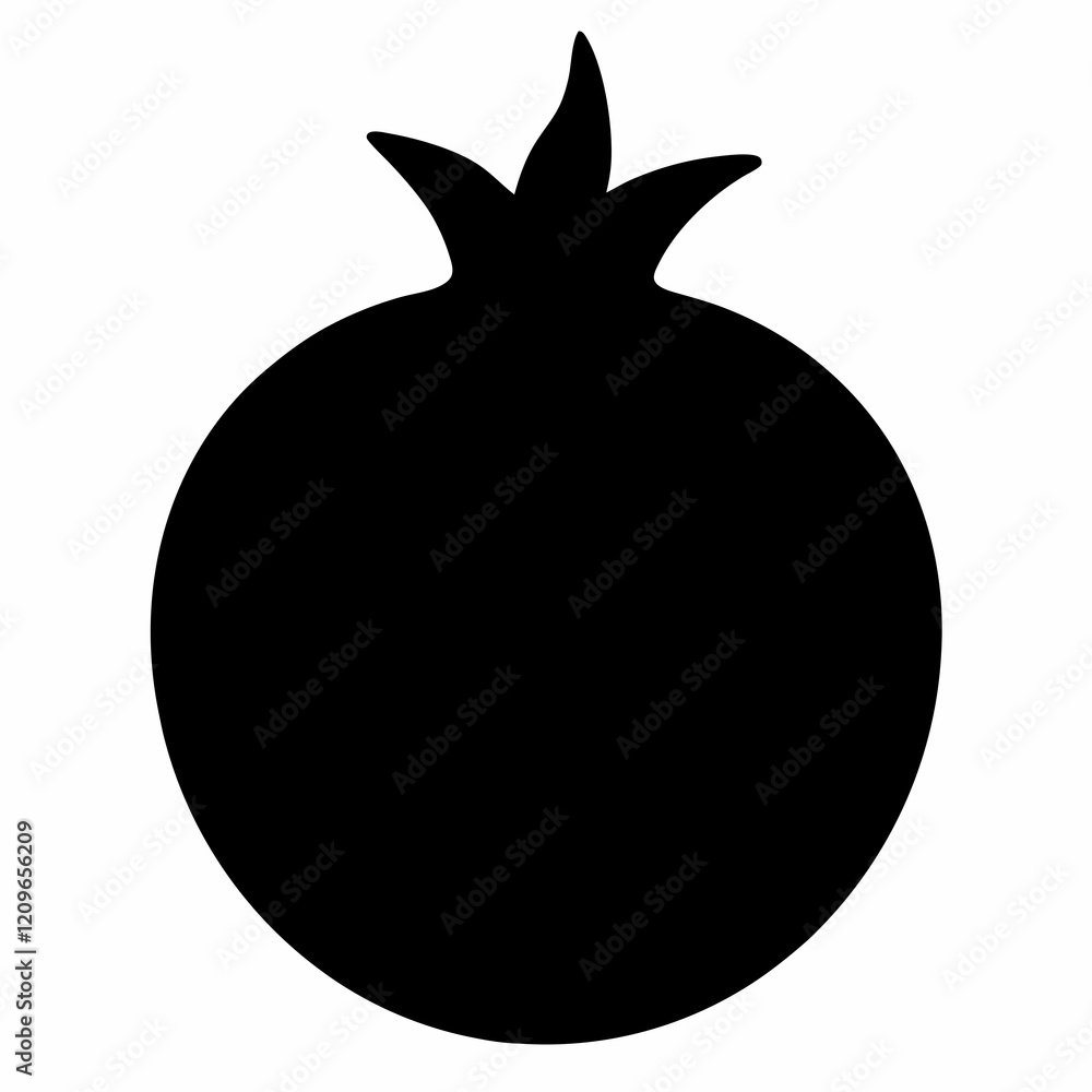 Pomegranate black silhouette vector Pomegranate black silhouette vector