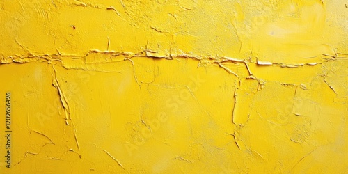 Textured yellow wall with a vibrant, uneven surface, showcasing light and shadow variations, horizontal composition, emphasizing depth and warmth.