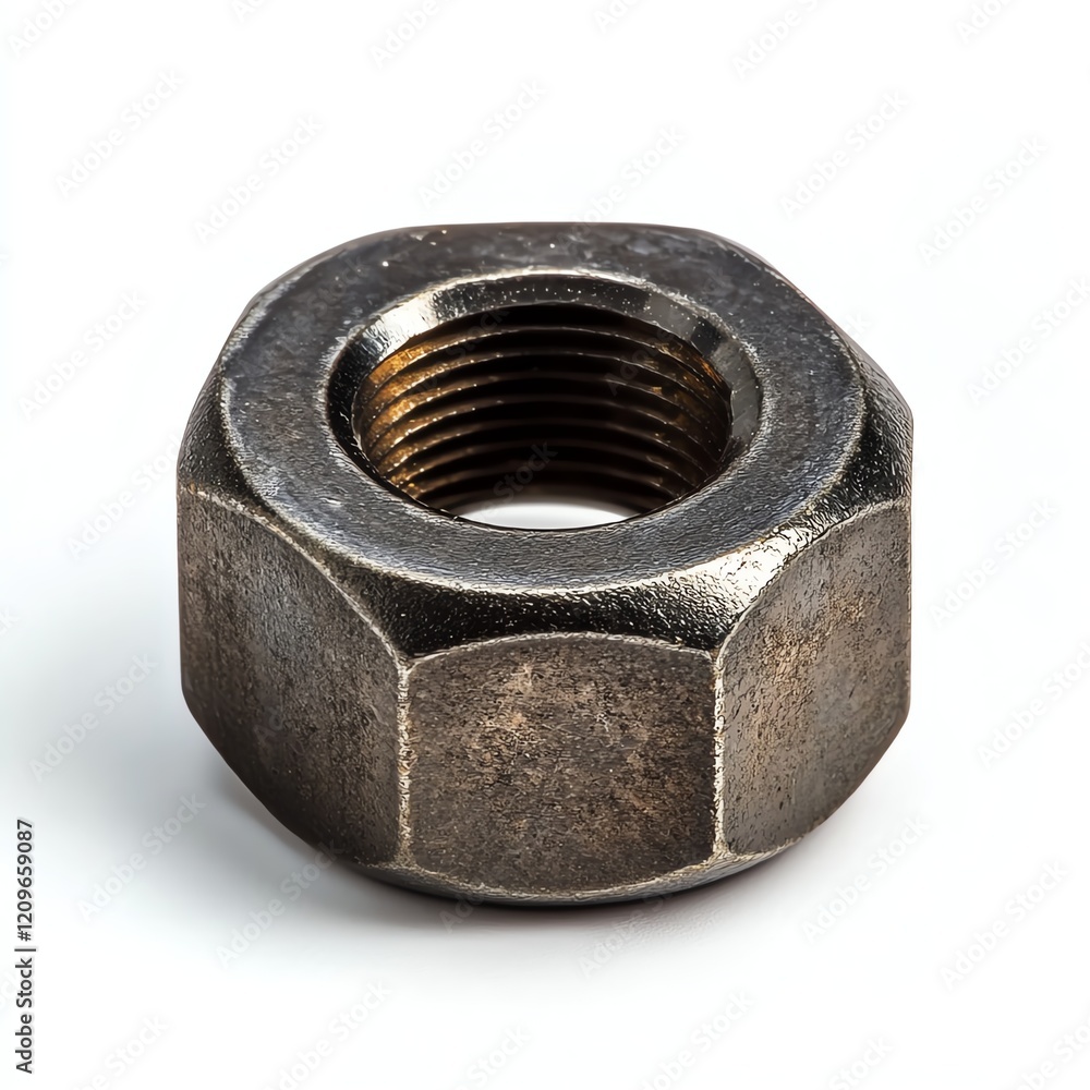 Metal nut on white isolate background for industrial use. Metal nut on white isolate background for industrial use.