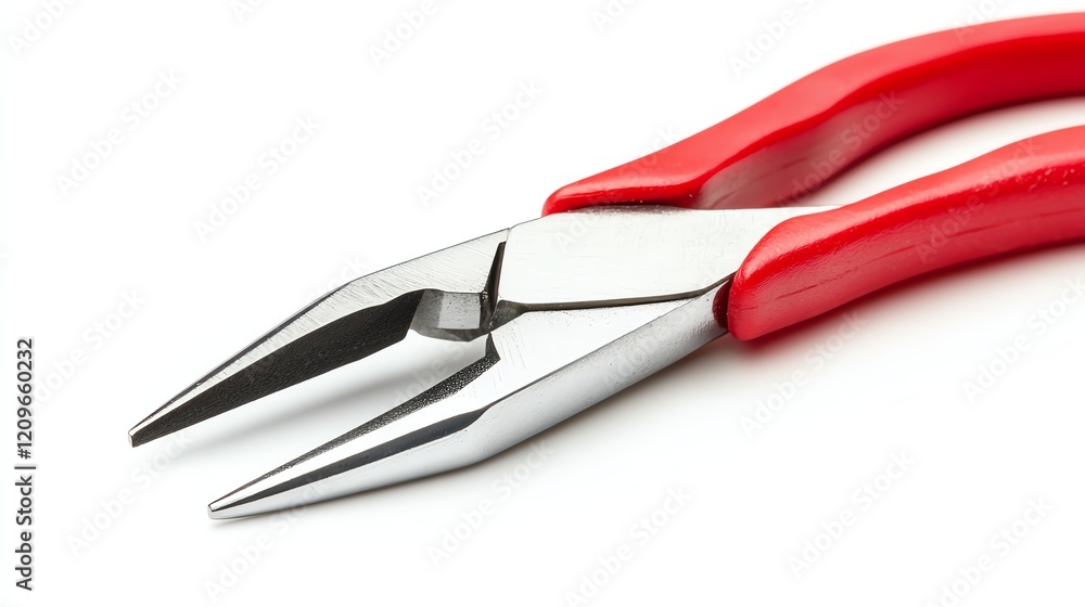 Red pliers on a white isolated background. Red pliers on a white isolated background.