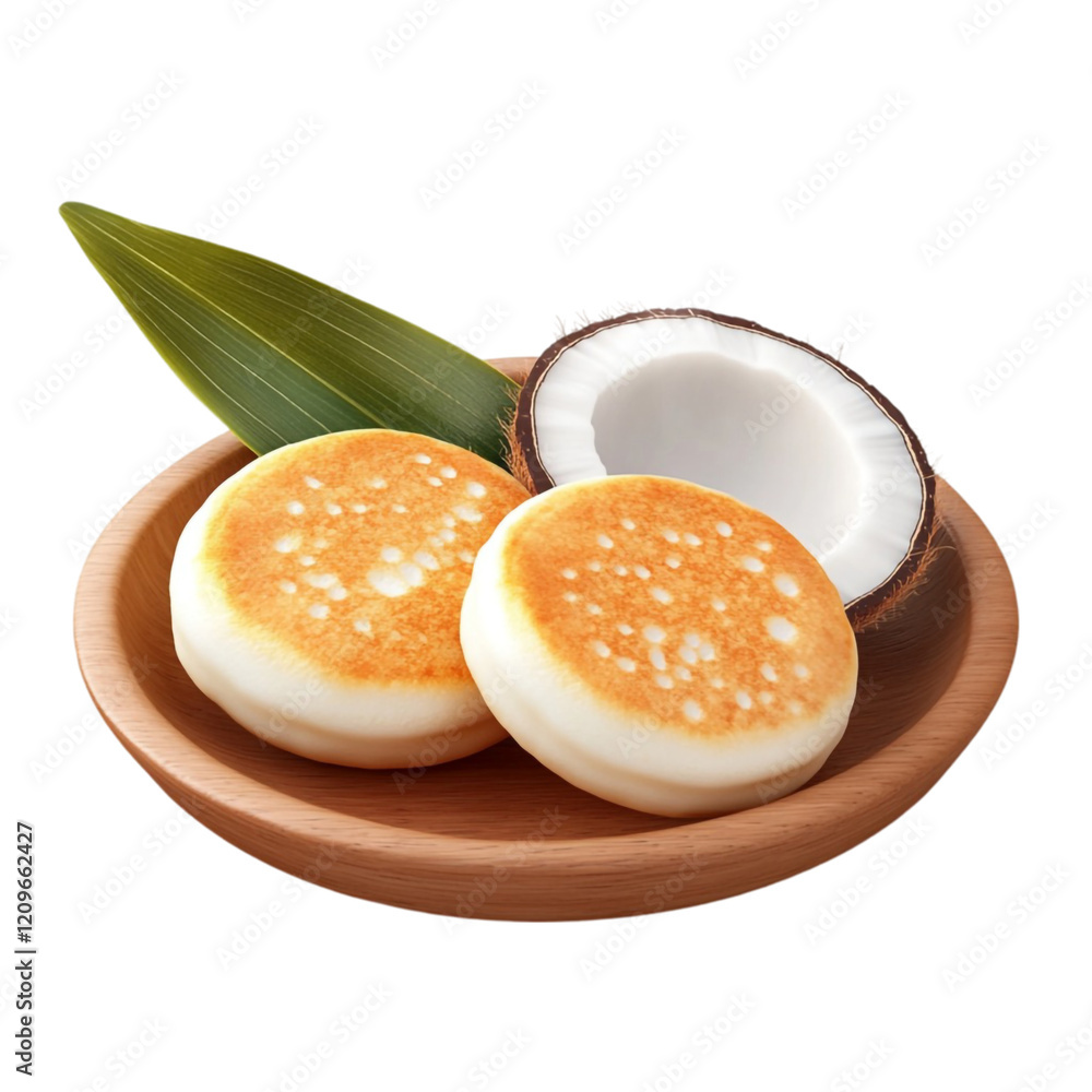 Delicious Coconut Mochi Cakes on Wooden Plate Tropical Treat Delicious Coconut Mochi Cakes on Wooden Plate Tropical Treat
