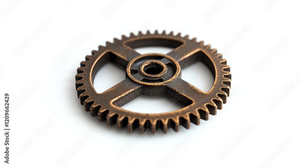 Bronze gear on white isolated background. Bronze gear on white isolated background.