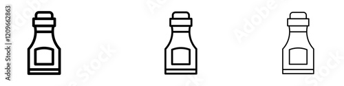 Sauce bottles Icons in different strokes