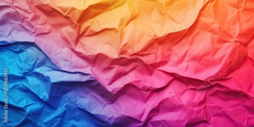 Wallpaper Mural Colorful crumpled paper texture blending orange pink and blue hues ideal for creative backgrounds with dynamic wavy patterns and depth Torontodigital.ca