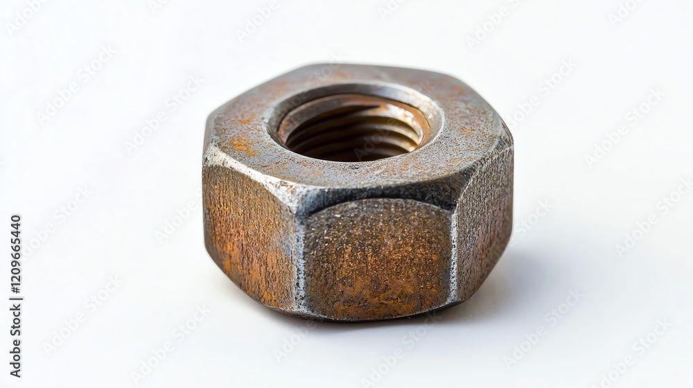 Rusty metal nut on white isolate background Rusty metal nut on white isolate background