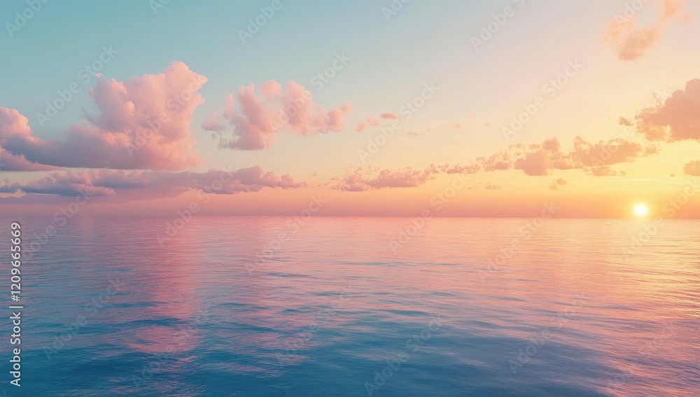 A stunning sunset with vibrant colors over a peaceful water body A stunning sunset with vibrant colors over a peaceful water body