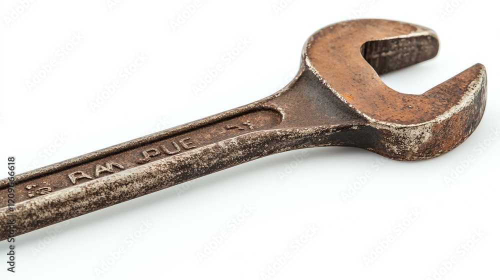 Rusty adjustable wrench on a white isolated background Rusty adjustable wrench on a white isolated background