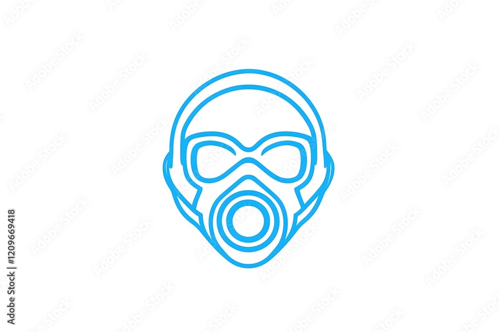 Minimalist CPR Mask Icon on White Background Minimalist CPR Mask Icon on White Background