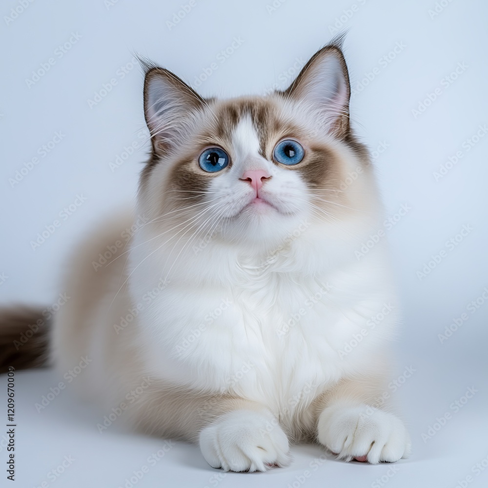 Stunning Ragdoll Cat with Enchanting Blue Eyes - A Feline Portrait of Exquisite Beauty Stunning Ragdoll Cat with Enchanting Blue Eyes - A Feline Portrait of Exquisite Beauty