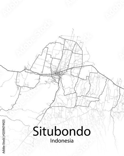 Situbondo Indonesia minimalist map photo