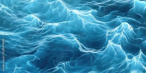 Abstract blue water wave texture with flowing lines and soft gradients creating a tranquil background effect in varying shades of aqua and deep blue. photo