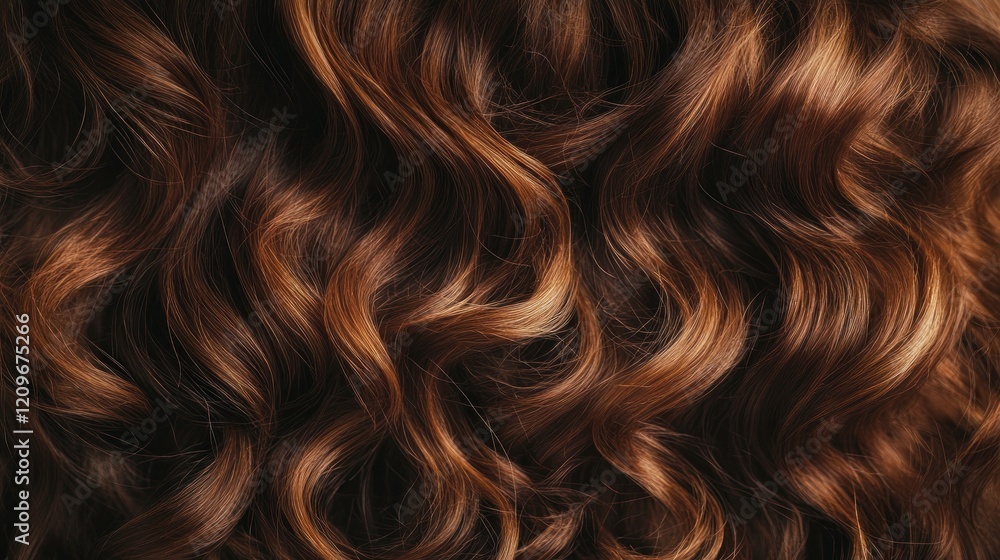 Fototapeta premium Closeup of Wavy Brown Hair Texture