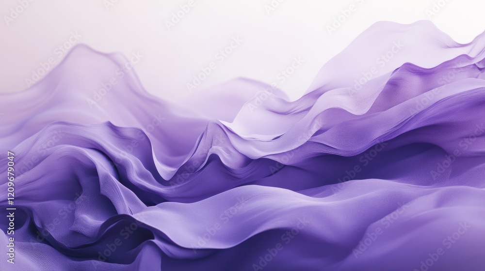 Obraz premium Abstract light purple waves flowing across a soft background, modern minimalist design, smooth and clean, high-resolution art
