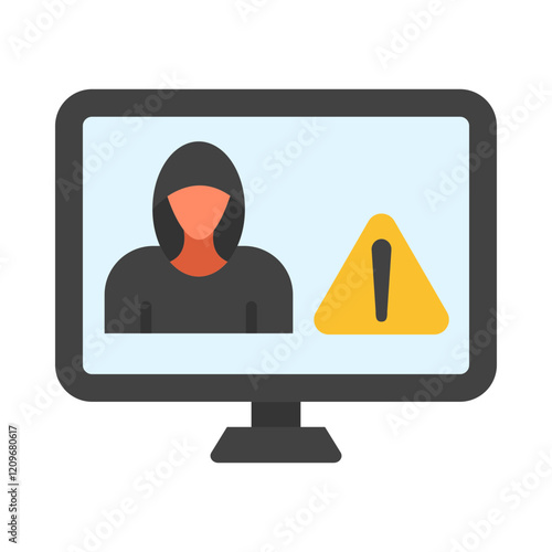 Cyber crime flat icon