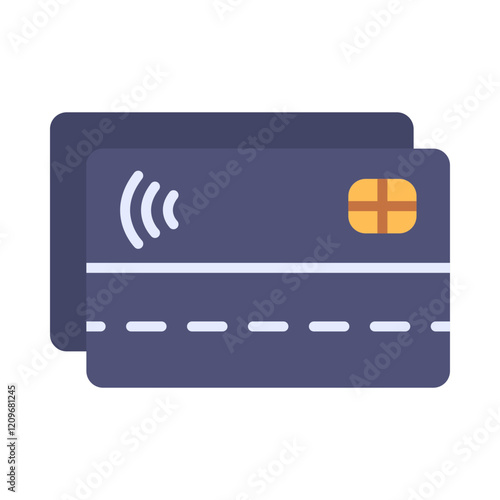 Debit card flat icon