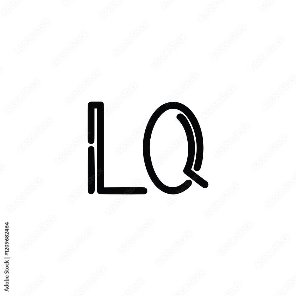LQ monogram logo design letter text name symbol monochrome logotype alphabet character simple logo