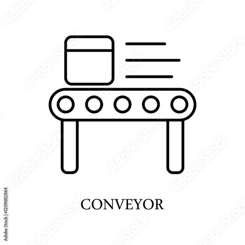 Icon a conveyor, isolated against a clean background.